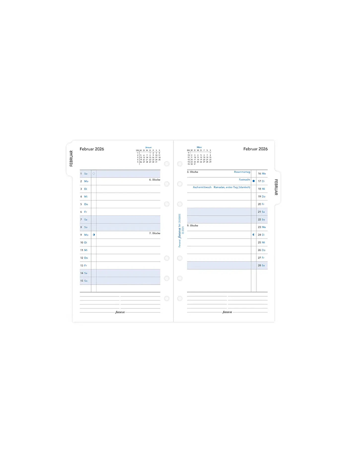 FILOFAX | Kalendereinlage Monat Deutsch Personal 2026 | 